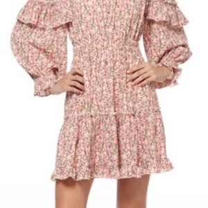 Stellah Pink Floral Ruffle Dress